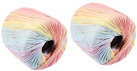 HOMSFOU 2rotoli Cordoncino in Cotone Sfumato Morbido Per Uncinetto e Intreccio Filo Artigianale Per Decorazioni Gioielli e Lavori Manuali Diy