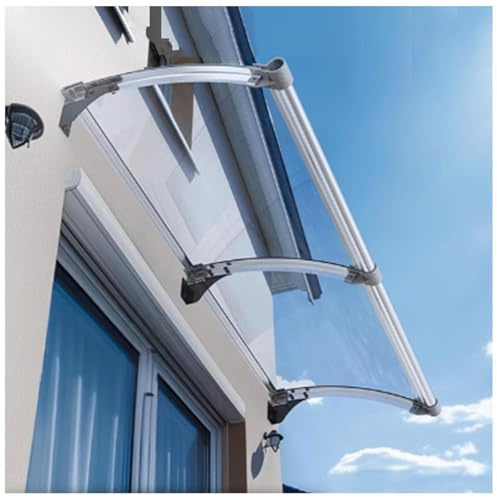 Aluminium-Polycarbonat-Türvordach, 90 x 300 cm, UV-Schutz, stilvoller Pult Vordach für den Vordereingang, wetterfeste Überkopfabdeckung