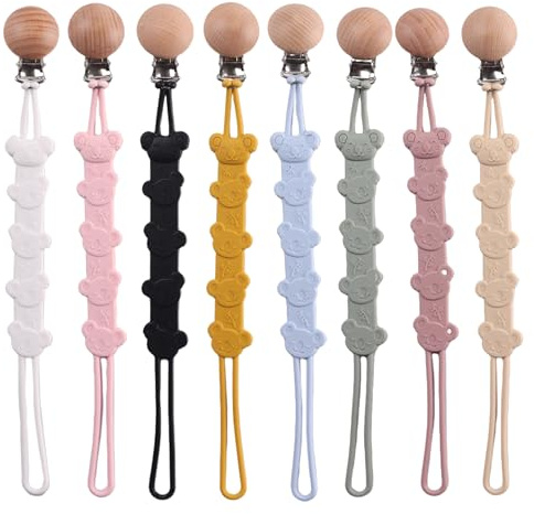 yrozvw 3Pack Personalized Dummy Silicone Clips, One Piece Teething Clip Gifts for Boys and Girls, Chunks Silicone Clips for Baby