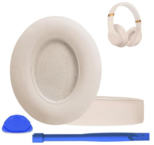 Replacement Ear Pads for Beats Studio 2&Studio 3 Wireless Headphones， Earpads with Soft Protein Leather, Noise Isolation Memory Foam. (Gold)