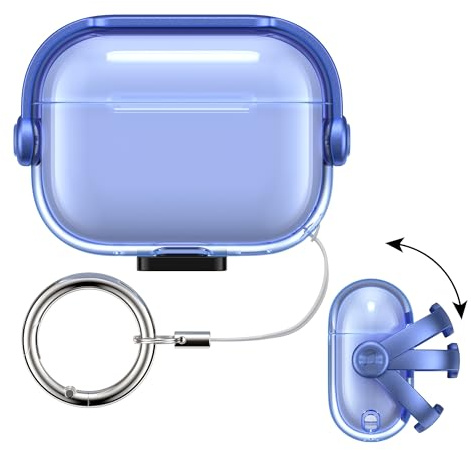 kwmobile Cover per Apple Airpods Pro 2 / Pro 1 Case - Custodia per Apple Airpods Pro 2 / Pro 1 - Cuffie In Ear - Protezione Auricolari Completa - blu/trasparente