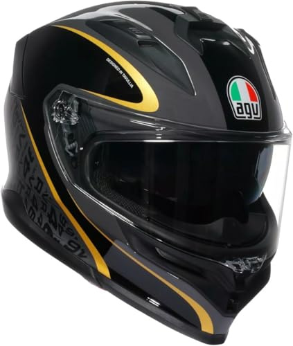 AGV K7 Flow 46 Helm, schwarz/grau/gold, M (57/58)