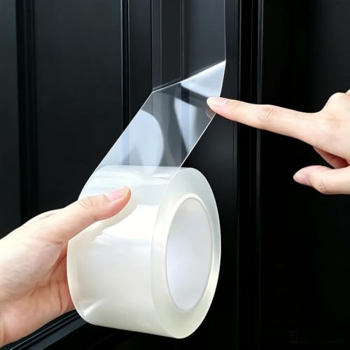 lyualma 10M*5cm Transparente Autoadhesivo Ventana Tira de Sellado Cinta Aislante de Puertas y Ventanas No Deja Residuos, Autoadhesiva