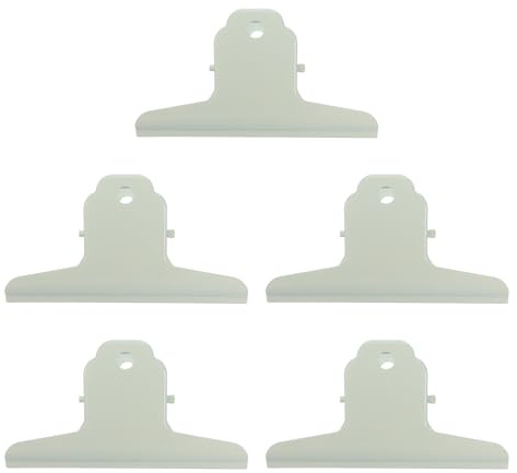 Healeved 5 st stora Bull Clips för kontoret, 4 vit pärmklämma, Bulldog Clip, kontorsmapporganisatör för hemmet, arbete, konst, dokument, foton