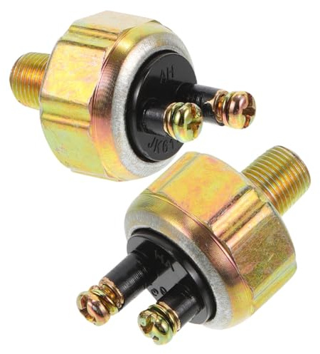 Interrupteur de Feu Stop Hydraulique 10 Mm Fer 2 Pièces Jk613b | Remplacement pour Véhicules Automobiles et Agricoles, Contacteur de Freinage, Couleur Or