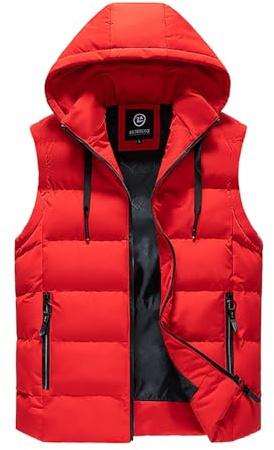 FlutVolt ärmlös väst för män: Hooded arbete plysch quiltade vintervästar, höst/vintervärme, ärmlös jacka, puffervästar, varm arbetsväst