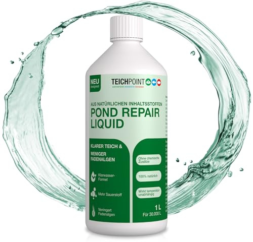 Teichpoint Pond Repair (1 Liter) | Entfernt Fadenalgen auf biologische Weise im Garten- und Koiteich | Algenfreies Teichwasser | Reichweite 30.000 Liter