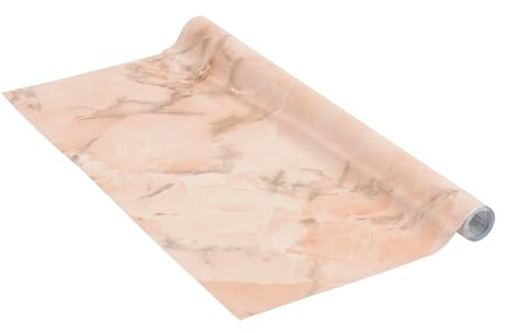 Klebefolie Marmor-Optik Lachs, Marmorstein Folie, Granit-Marmor-Look, Dekofolie, Möbelfolie, Tapeten, selbstklebende Folie, rose, 45cm x 2m, 95µm (Stärke: 0,095 mm), Venilia 53358