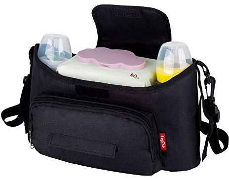 Lesfit Kinderwagen Organizer, Baby Kinderwagen Tasche,Kinderwagentasche, Schwarz