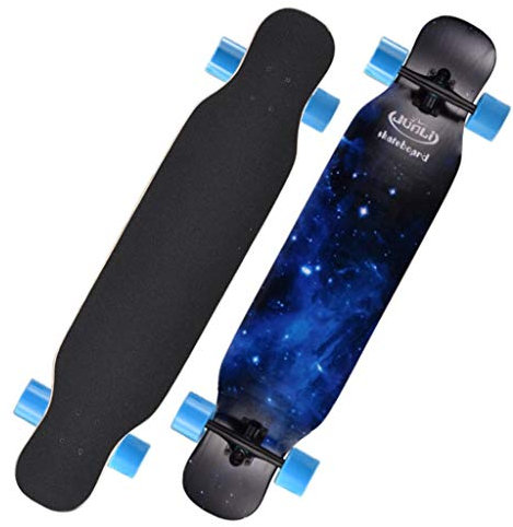 YEENUO Longboard Skateboard Cruiser Board Longboard Drop Through Komplettes Skateboard Skate Board 42 x 9 ， Cruising, Curving, Freeride Slide, Freestyle und Downhill Freestyle Cruiser für Teenager
