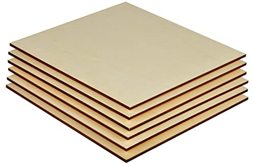 Sperrholzplatten 6mm Extra Dick - 6x 30.5x30.5cm quadratisches Bastelholz | Lindenholz, 5-Schicht, geschliffen & unbehandelt – ideal für Lasergravur, Brandmalerei & vielseitige Bastelprojekte