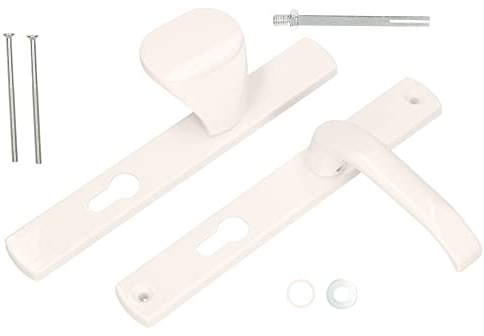 KOTARBAU® Türdrücker-Türknauf Satz 92 mm Langschild Weiß Profilzylinder für Türen Tore Pforten
