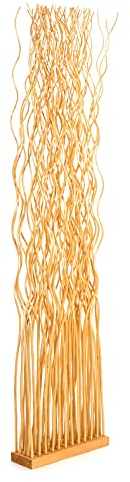 DESIGN DELIGHTS Weiden RAUMTEILER Wave | Weidenholz, 170x40cm (HxB) | Paravent aus Weidenzweigen, Raumtrenner, Stellwand, Raum Trennwand | Farbe: honigfarben