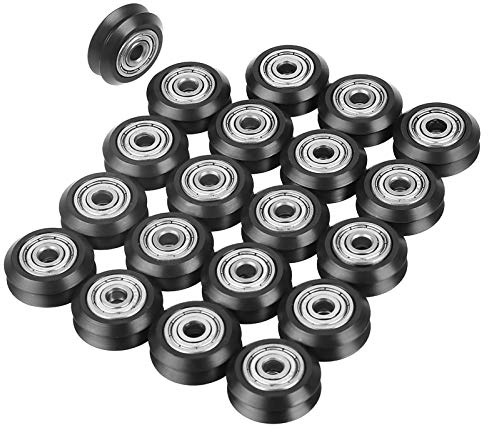 20 Stück Rollen Kugellager, 3D-Drucker Kunststoff Riemenscheibe mit 625zz Kugellager 5mm Loch kompatibel, V-Slots Modelle Riemenscheibe Bearing Pulley Accessories for CNC 3D Printer