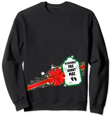 Noël Surprise Grossesse Annoncer Grand Parents Bébé Mai Sweatshirt