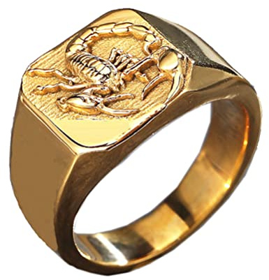 PAURO Herren Edelstahl Personalisierte Vintage Skorpion Ring Punk Stil