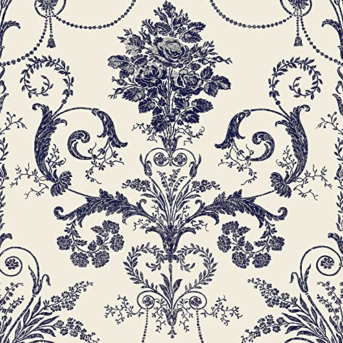 Laura Ashley Josette Off White and Midnight Wallpaper