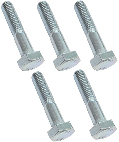 AERZETIX - C47524 - Satz von 5 stück - bolzen sechskantschrauben M10x50 mit teilgewinde - mit sechskantkopf - Ø10x50mm - DIN 931 - klasse 8.8 - aus verzinktem stahl - heimwerken - montagewerkzeug