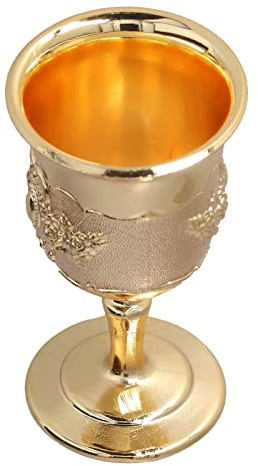 01 02 015 Copa de Vino Dorada, Cáliz para Viajar para Decoración para Colección