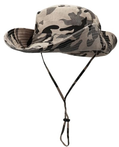 Magracy Herren-Sonnenhut, Tarnmuster, LSF 50+, breite Krempe, UV-Schutz, Safari-Hut, Unisex