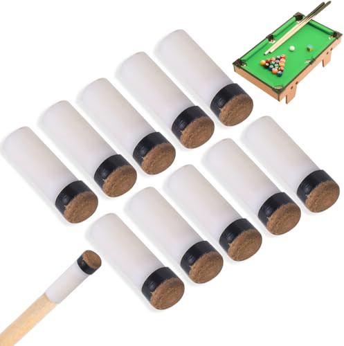 Agatige 10 mm/11 mm/12 mm/13 mm Queue-Spitzen, 10 Stück Pool-Billard-Queue-Spitzen, Ersatz für Pool-Queue-Sticks zum Anschrauben