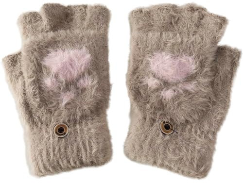 Lipfer Frauen Cabrio Glove Cable Strickhandschuh Halbfinger Deckung Für Kalte Tage Deckung