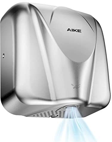 AIKE Elephant Secamanos Comercial, Alta Velocidad, Acero Inoxidable Duradero para Baños de Alto Tráfico, 220V Cepillado AK2812