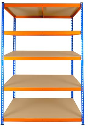 TRADE PRICE DEALS 5 tier extra heavy duty warehouse racking units storage industrial metal garage shelving unit shelves 300kg per shelf (180 x 120 x 60cm)