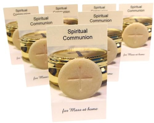 Westmon Works Spiritual Communion Holy Card Catholic Mass Prayer Bulk Pack Bundle for Seniors Shut Ins Hospital Patients Nursing Homes, Set of 10
