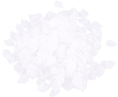 MAGICLULU 560 Stück Gemischte Farben Künstliche Blütenblätter Bunte Acryl-Blütenblätter Kunststoff-Schmuck-Blütenblätter Für Diy-Ohrringe Armbänder Halsketten Basteln (Weiß)