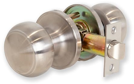 XFORT Bello Passage Knob Set Satin Chrome, Door Knob for Internal Wooden Doors, Complete Set with Tubular Latch