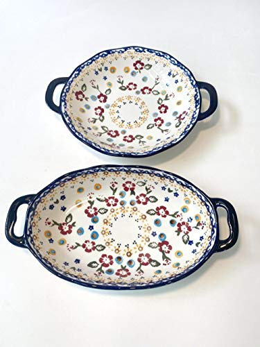 YIHANSS Tableware Polish Porcelain Hand-Painted Ceramic Soup Bowl Household Plate lace Plate deep Plate Double Ear Plate Rice Bowl-C