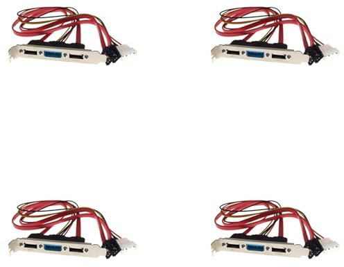 Pyugxab 4 x PC fai da te SATA a ESATA e 4 pin IDE Molex Power PCI Bracket a slot Full Altezza Profili per disco rigido esterno