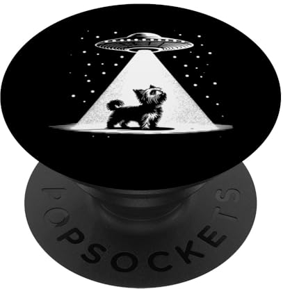 Teacup Yorkie Mom Dad Dog - Funny Alien UFO PopSockets Swappable PopGrip