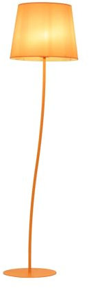 Licht-Erlebnisse Kinderlampe Stoff Metall E27 150 cm Stehlampe klein Orange mit Fußschalter PARKER Kinderzimmerleuchte Stehleuchte