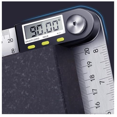 CIJIAOPOYU 200mm 300mm Edelstahl Digitaler Winkelmesser Winkellineal Elektronen-Goniometer Winkelsucher Meter Winkelmessgerät Messwerkzeuge(200mm)