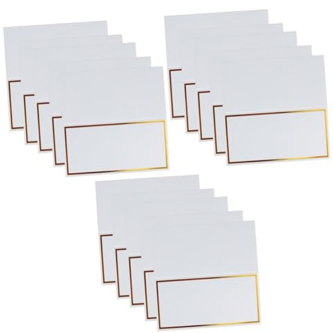 Cabilock 60 Stk Namenskarte für die Hochzeit die einweihungsparty event durchschreibepapier Bankett Papierregisterkarten gefaltete Platzkarten Namenskarte für den Tisch Hochzeitssitz Weiß