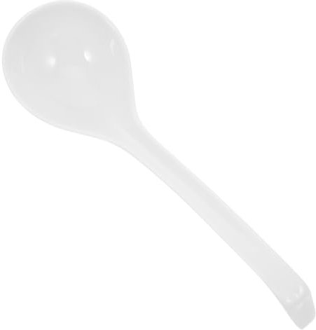 ULTECHNOVO Louche à Soupe En Porcelaine Blanche 27 Cm, Manche En Acier Inoxydable, Compatible Lave-vaisselle Et Micro-ondes, Cuillère Réutilisable Pour Soupe Asiatique Et Ramen
