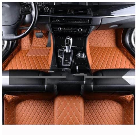 rutschfeste Fussmatten Auto-Fußmatten Für Q2 2017~2022 Auto-Bodenmatten-Komplettset Anti-Schmutz-Teppich Luxus-Leder-Auto-Innenausstattung Automatten(Braun)