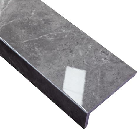 SDFVSDF Fensterbank Fensterbankabdeckung für Zuhause, Graues Marmor-Finish, Fensterbankschutz für Badezimmer/Wohnzimmer/Küche, Fensterbank-Abdeckplatte aus Holzfaserplatte(80x30cm/31.5x11.8in)