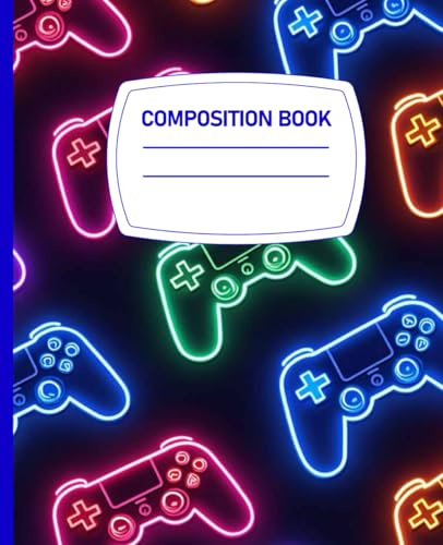 Composition Notebook For Gamer: Wide Ruled Gamer Gaming Video Games Colorful Video Game Controller ... Supplies Students Gift Journal
