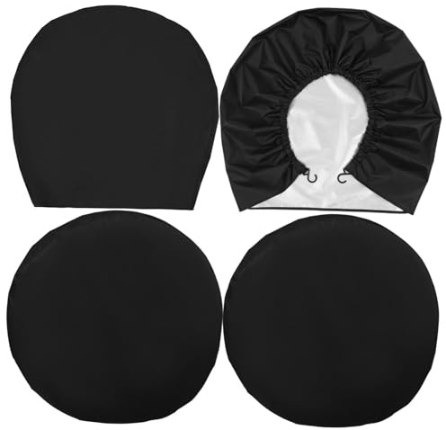 OUNONA Reifenabdeckungen mit Elegantem Design Schwarz 4 Stück aus Oxford Stoff Universell Einsetzbar für Outdoor und Langzeitlagerung von Wohnmobil und Anhängerreifen
