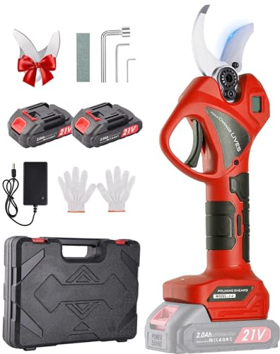 45mm Sécateur Électrique Sans Fil: Sécateur électrique Portable avec 2 batteries 21 V/2000 mAh, Sécateur à Batterie Portable avec Lame SK5, Secateur electrique sans fil pour Vigne, Olivier, Haies