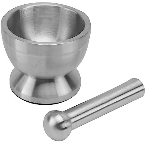 Cabilock Utensile Da Cucina Essenziale - Schiacciaaglio in Acciaio Inossidabile - Schiacciaaglio Manuale Con Coperchio - Ideale Per Aglio - Design Senza