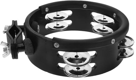 Vaguelly Rund Geformtes Tamburin und Metall mit Einfacher Befestigung für Schlagzeug Zubehör Musikinstrument für Hi Hat und Percussion Performance