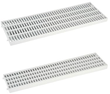 Griglia Ricambio per Canaletta Drenaggio Acqua Piovana - Grigliato modulare per canalina in Plastica 13x50 e 20X50 - Antiscivolo Antitacco - Grigio chiaro - Made in Italy (CM 13X50X2, N° 3 GRIGLIE)