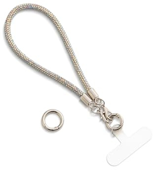 AOKSUNOVA Handykette Kurz Glitzer Handyband Handgelenk | Glitzerndes Design als Stilvolles Accessoire für Handy, Taschen und Kosmetiktüten, Kompakt, Leicht und Vielseitig