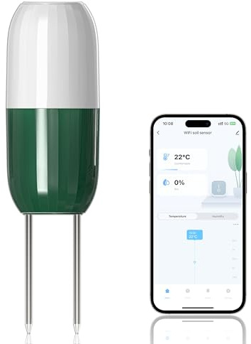 Xtusen Moisture Meter Plants, Soil Meter, Wireless WiFi Soil Moisture Sensor, 2-in-1 Soil Moisture Meter, WiFi, Garden, Lawn