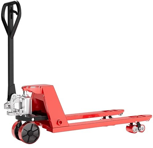 ZAWQFDZ Manueller Palettenhubwagen Stopper, Hydraulischer Hubwagen mit Stahlrahmen, 4 Verstärkungsstreben und Nahtlosem Zylinder, für Lager & Fabrik(55cm/21.6in)
