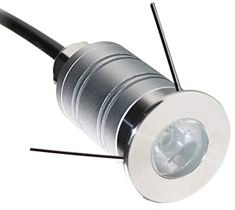 Mini faretto LED da 1 W, Chip LED, Angolo di Fascio Stretto di 15°, IP67, Impermeabile, 12 V/24 V DC, Illuminazione da Esterno interrata per Giardino, Piscina, Fontana, Bianco Caldo, 1 Pezzo